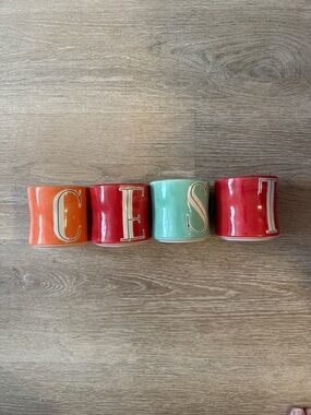 Anthropologie Ceramic Monogram Mugs
